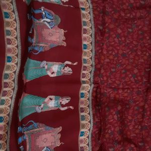 Pure Silk Printed Suit ,pure Chinon Dupatta