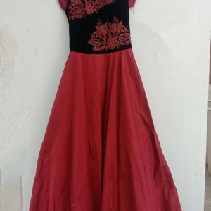 Maroon And Black Gown