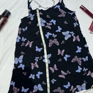 Butterfly Print Black Cami Top