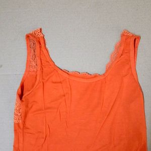 Fresh Orange Sleeveless Top Women