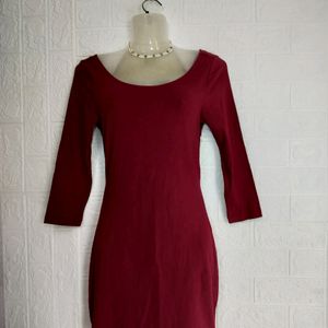 Maroon Bodycon Dress