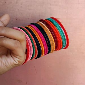 #Colorful Velvet Metal #Bangles#minimal