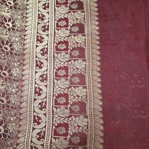 Semisilk maroon Color Saree