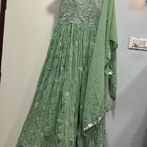 Mirror Embroidery Full Length Gown