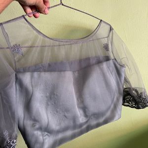 Grey net blouse