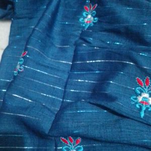 Blue Printed Cotton Kurta