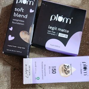 Set Of 3 Plum Base Makeup