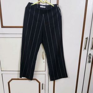 Classy In Stripes Black Trousers