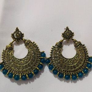 Golden and  Blue Earings