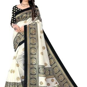 Beautiful Art Silk Saree with Blouse Piece