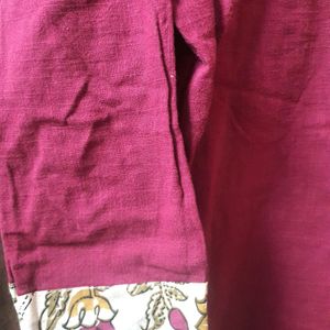 Red Kurta With Printed Dupatta (Women)