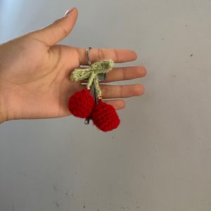 Crochet Cherry KeyChain