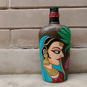 Handpainted Indian Art On Bottle