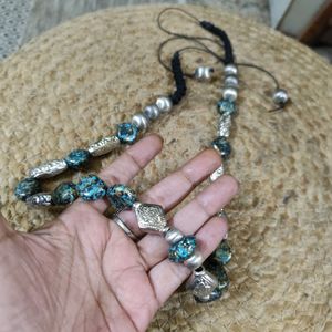 Antique Look Beaded Long Neckpiece