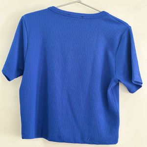 Zudio Branded Blue Crop Top