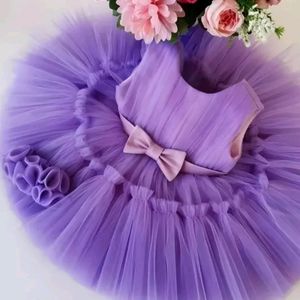 Lavender Soft Net Frock