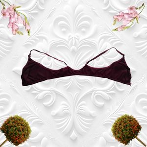 women front open bra Burgundy Cotton XXL