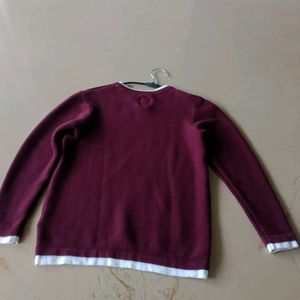 Boys Age 8-10 Maroon Full Sleeves T Shirt