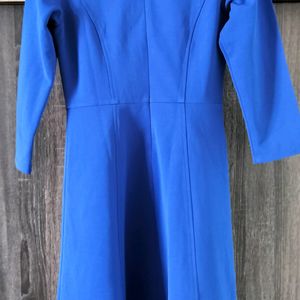 The Limited 3/4 Sleeve Solid Royal Blue Dress