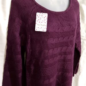 Wine Woolen Top