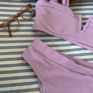Purple Beach Wear With Cover-up - Set Of 3