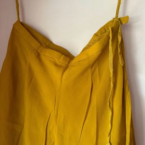 Mustard And Maroon Full Gher Palazzo Set