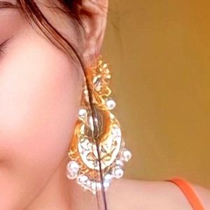 Combo Set, One Bollywood Style Earring Set And One Kundan Maangtika Set