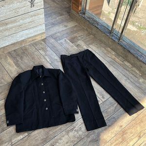 Black Coat Pant Set For Men