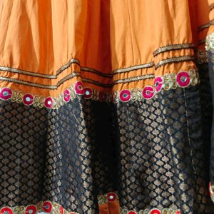 Navratri Orange Ghaghra