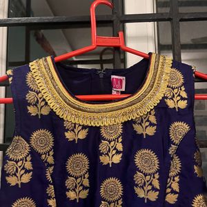 Festive Navy Blue Kurta