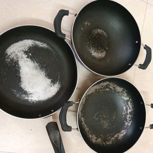 2 Kadai 1 Fry Pan