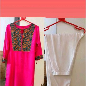 Embroidery Kurta & Plazzo With Free Gift 🎁