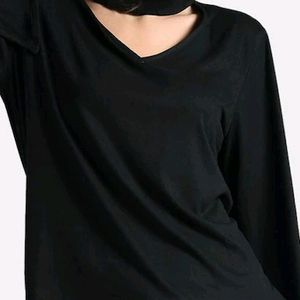 A-line Black Bell Sleeves Top