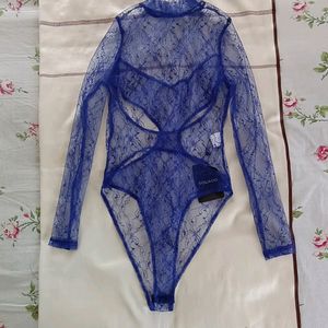 Sexy Blue Lace Playsuit