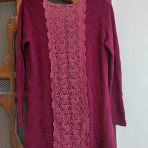 Maroon Lace Shrug