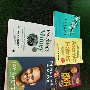 Ikigai+Atomic Habits+ Money+ Rich Dad+ Monk Book