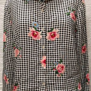 H&M Checkered Floral Printed Shirt