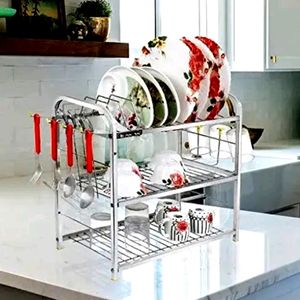 Stainless Steel 3 Shelf Wall Mount Kitchen Racks