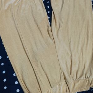 Beige Colour Satin Palazzo Pants