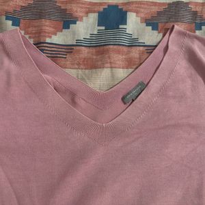 ANN TAYLOR WOMENS PINK TSHIRT