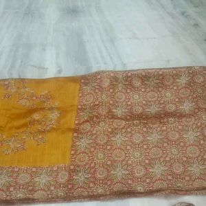 Beautiful Unused Golden Brown Saree.