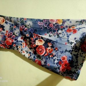 Navy Blue With Floral Print Shrug