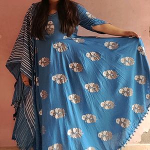 Blue Anarkali kurta