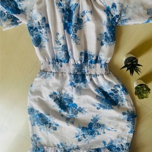 Beautiful Floral Beach Dress With Blue Flowers 🪻