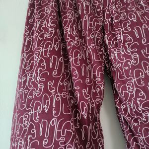 Purple Printed Lower For Women