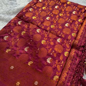 Brand New Banarasi Silk Saree With Blouse Piece