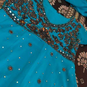 Anarkali With Churidar And Dupatta