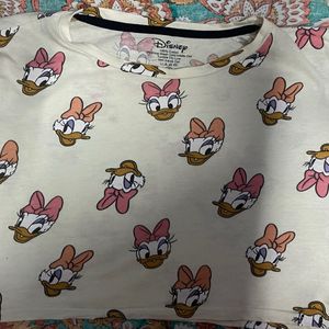 Cute  Crop Top With Printed Donald Duck