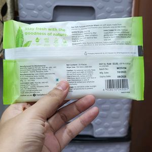 Pee Safe Natural Intimate Wipes Pack Of 2