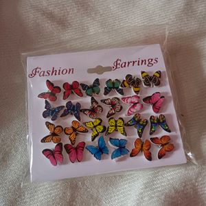 12 Pairs Butterfly Earrings